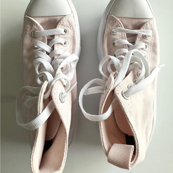 Converse Women's Light Pink High-Top Platform Sneakers - Picture 2 of 6